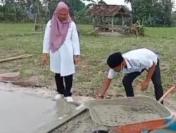 Desa tanjung jaya membangun jalan usaha tani