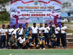 Memperingati Hari Armada RI Ke 77, Danlanal Ketapang Menggelar Turnamen Bola Voli CUP