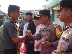 Sinergitas TNI-Polri, Kapolres Lampung Tengah Sambut Kunker Danrem 043/Gatam di Markas Kodim 0411 Kota Metro 