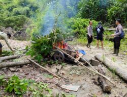 Polsek Nanga Mahap Menertibkan Aktivitas PETI  tanpa Izin di Dusun Enturah dan Desa Landau Apin