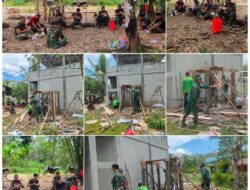 Wujud Kebersamaan Satgas TMMD Ke 122 Imbangan Kodim 1209/Bky Makan Siang Bersama Dengan Warga