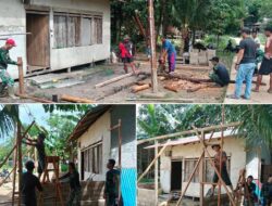 Warga Antusias Bergotong Royong Bersama Anggota Kodim 1209/Bky Membangun Rumah Tak Layak Huni (RTLH) Milik Bpk Suganda