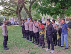 OMP Krakatau 2024, Puluhan Personel Polres Lampung Tengah Amankan Giat Kampanye Paslon Bupati Wakil Bupati di Kotagajah
