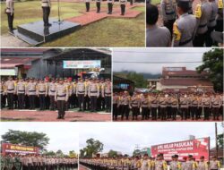 Kapolres Bengkayang Memimpin Apel Gelar Pasukan, Pergeseran Pasukan Pengamanan TPS dalam Pemilihan Gubernur dan Wakil Gubernur serta Bupati dan Wakil Bupati Bengkayang