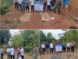 Babinsa Koramil 1209–02/Sgu Ledo Hadiri Kegiatan Pembangunan Jalan Desa