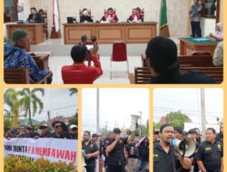 Ratusan Masa LPM Geruduk Kantor PN Kabupaten Mempawah ,Tuntut  Atas Gugatan Penyerobotan Lahan oleh PT AAN 