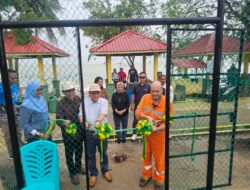 Kapolsek Meral Hadiri Peresmian Dan Serah Terima Lapangan Voli Pantai Pelawan dari  PT. Saipem Indonesia 