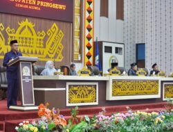 Bupati Pringsewu Riyanto Pamungkas Sampaikan Pidato Perdana di DPRD