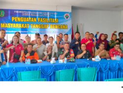 Personel Babinsa Kodim 1209-05/Samalantan Hadiri Kegiatan Rapat Penguatan Fasilitas Masyarakat Tanggap Bencana