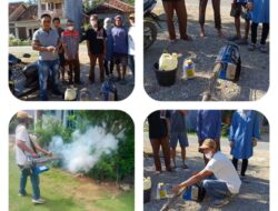 Desa Batu Raja Lakukan Fogging Mencegah Penyakit DBD ke Warga
