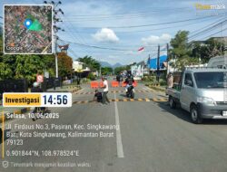 Pasang Rubber Speed Bump di Simpang 4 Jalan Firdaus dan Jalan Antasari