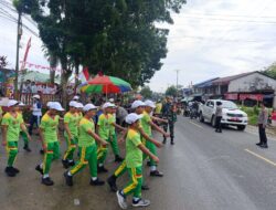 Semarakkan Peringatan HUT RI Ke-80 Kodim 1209/Bengkayang Amankan Lomba Gerak Jalan
