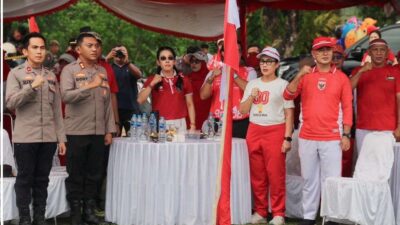 Kapolres Singkawang Hadiri Senam Bersama dan Pembukaan Permainan Tradisional Sambut HUT ke-80 RI