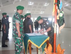 Sertijab Komandan Kodim Berserta  Jajaran Korem 121/Abw digelar di Gedung MCC Mempawah