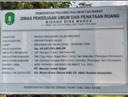 Perhatian Pemerintah Provinsi Kalbar Terhadap Pengguna Jalan,Dengan Perbaikan Jalan Simpang Tiga-Sidas Masyarakat Merasa Bersyukur