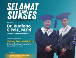 Rektor IAIN Pontianak Ucapkan Selamat atas Kelulusan Dr. Budiono dalam Sidang Promosi Doktor di Universitas Negeri Yogyakarta