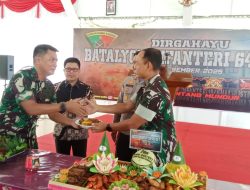 Penuh Kebersamaan, Dandim Sambas Hadiri Perayaan HUT Ke-7 Yonif 645/GTY
