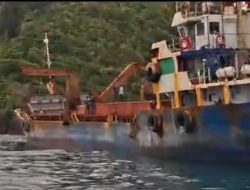 Kapal Misterius Tanpa Awak Terdampar di Pulau Pekajang, Lanal Dabo Singkep Turun Tangan