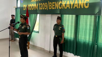 Dandim 1209/Bengkayang Pimpin Upacara Korps Raport Pindah Satuan