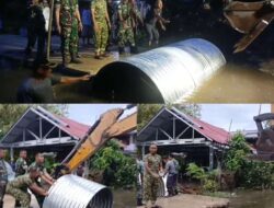 Pembangunan Jembatan Aramco Desa Tekarang Dipantau Langsung Oleh Dandim 1208/Sambas