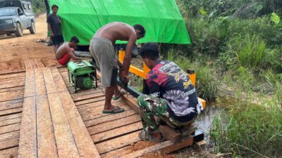 Kodim 1204/Sanggau Selesaikan Pembangunan Jembatan Strategis di Kecamatan Kembayan