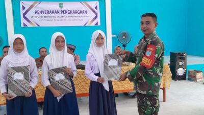 Apresiasi Prestasi Pelajar, Babinsa Koramil 01/Sambas Perkuat Sinergi dengan Dunia Pendidikan