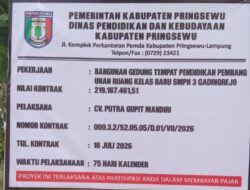 Nilai Fantastis, Bangunan Terbatas? Proyek RKB SMPN 3 Gadingrejo Diminta Terbuka