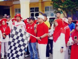 Penamerah.co.id.|Bupati Pringsewu Lepas Peserta Jalan Sehat HUT Ke-81 Kemerdekaan RI 