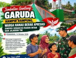 JEMBATAN GANTUNG GARUDA HAMPIR RAMPUNG, WARGA HANAU BERAK APRESIASI SINERGI KODAM XXI/RADEN INTAN DAN JAJARAN TNI